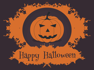 Classic Halloween pumpkin in the orange frame.