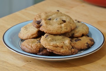 Plate of chocolate chip cookies