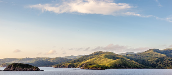 panorama of the Russian resort area of the Sea of Japan