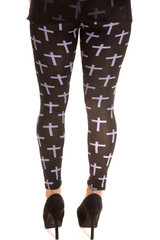 cross back leggings black