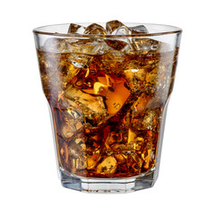 Cola with ice cubes isolated on white. With clipping path