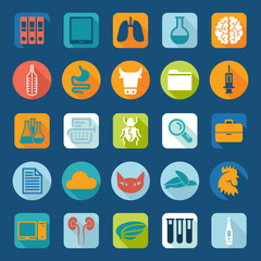 Set of veterinary flat icons