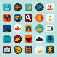 Set of veterinary flat icons