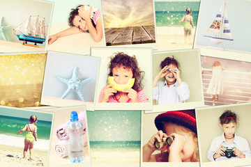 mosaic with pictures of kids in different situations and various