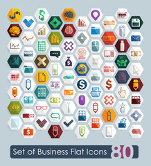 Set of business flat icons