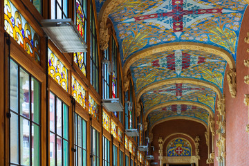 Interior of Hospital de la Santa Creu i Sant Pau in Barcelona