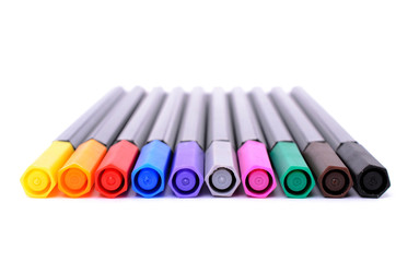 set of colored felt-tip pens