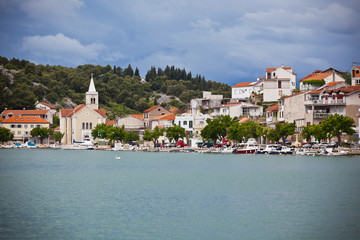 Obraz premium Zaton, Croatia view from the sea