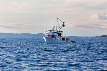 Fototapeta premium Old fishing boat in Adriatic sea