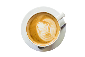 latte coffee on isolate white with clipping path.