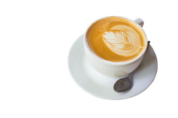 latte coffee on isolate white with clipping path.