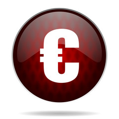Obraz premium euro red glossy web icon on white background.