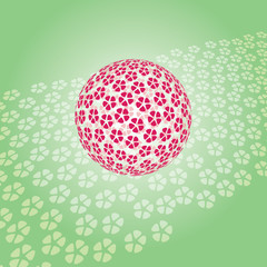 Floral Globe Design Vector