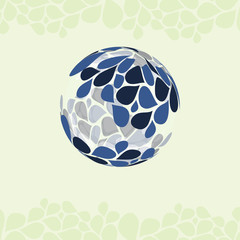Globe Made of Petals - Vector Design Template