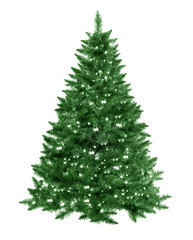 Christmas tree with star lights