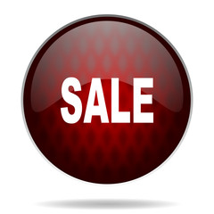 sale red glossy web icon on white background.