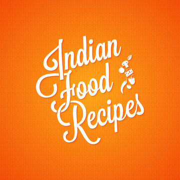 indian food vintage lettering background