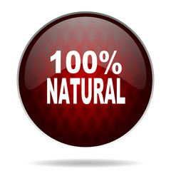 natural red glossy web icon on white background.