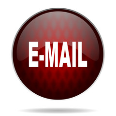 email red glossy web icon on white background.