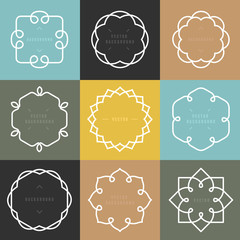Vector set of outline emblems and badges