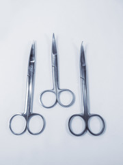 Surgical instruments on white