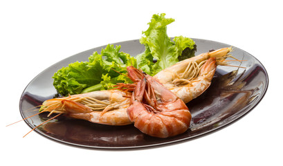 Boiled king prawns