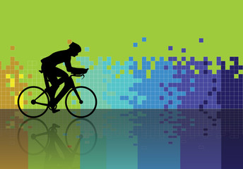 Naklejka na ściany i meble Cyclist. Sport illustration. Vector