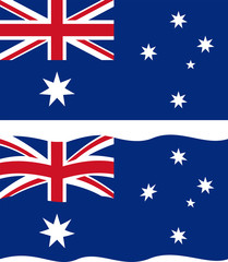 Flat and waving Australian Flag. Vector