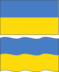 Flat and waving Ukrainian Flag. Vector