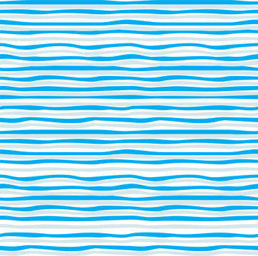 Abstract blue wave seamless pattern. Vector