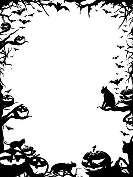 Halloween Frame Border Isolated On White