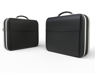 Two black business briefcases