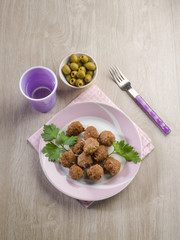 meatballs with meat and olives