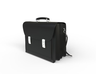 Black business briefcase rotated