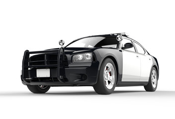 Police car on white background