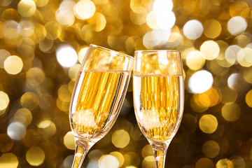 Defocused gold abstract christmas background