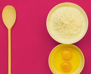 Preparation for baking, bake ingredients.