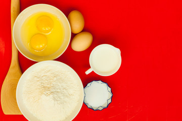 Preparation for baking, bake ingredients.