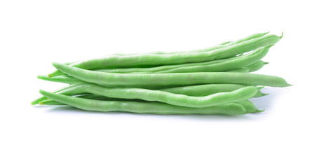 green beans on white background