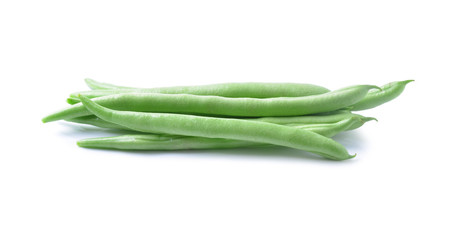 green beans on white background