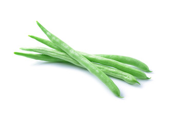 green beans on white background