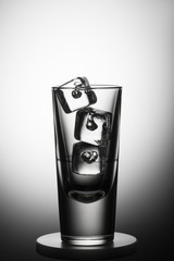 Glass with ice-cubes
