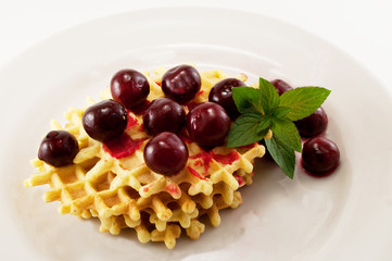 waffles with fruit