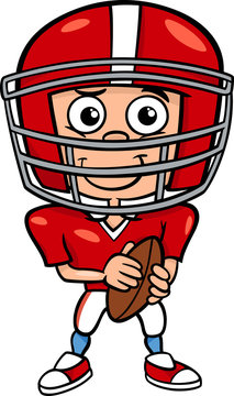 boy football player cartoon illustration