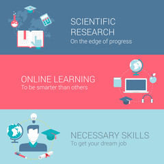 Research and development infographics concept flat icons set