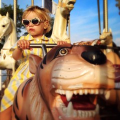 child on tiger
