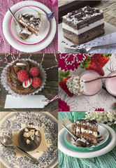 Collage of cakes