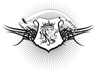 heraldic lion head coat of arms tattoo