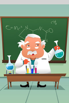 Chemistry professor working at the lab
