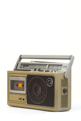 retro ghetto blaster isolated on white background.